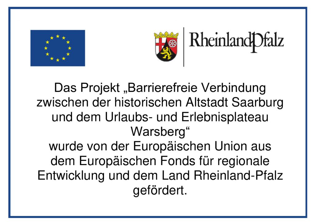 Plakat Förderung aus dem Land RLP und Europäischen Fond für regeionale Entwicklung