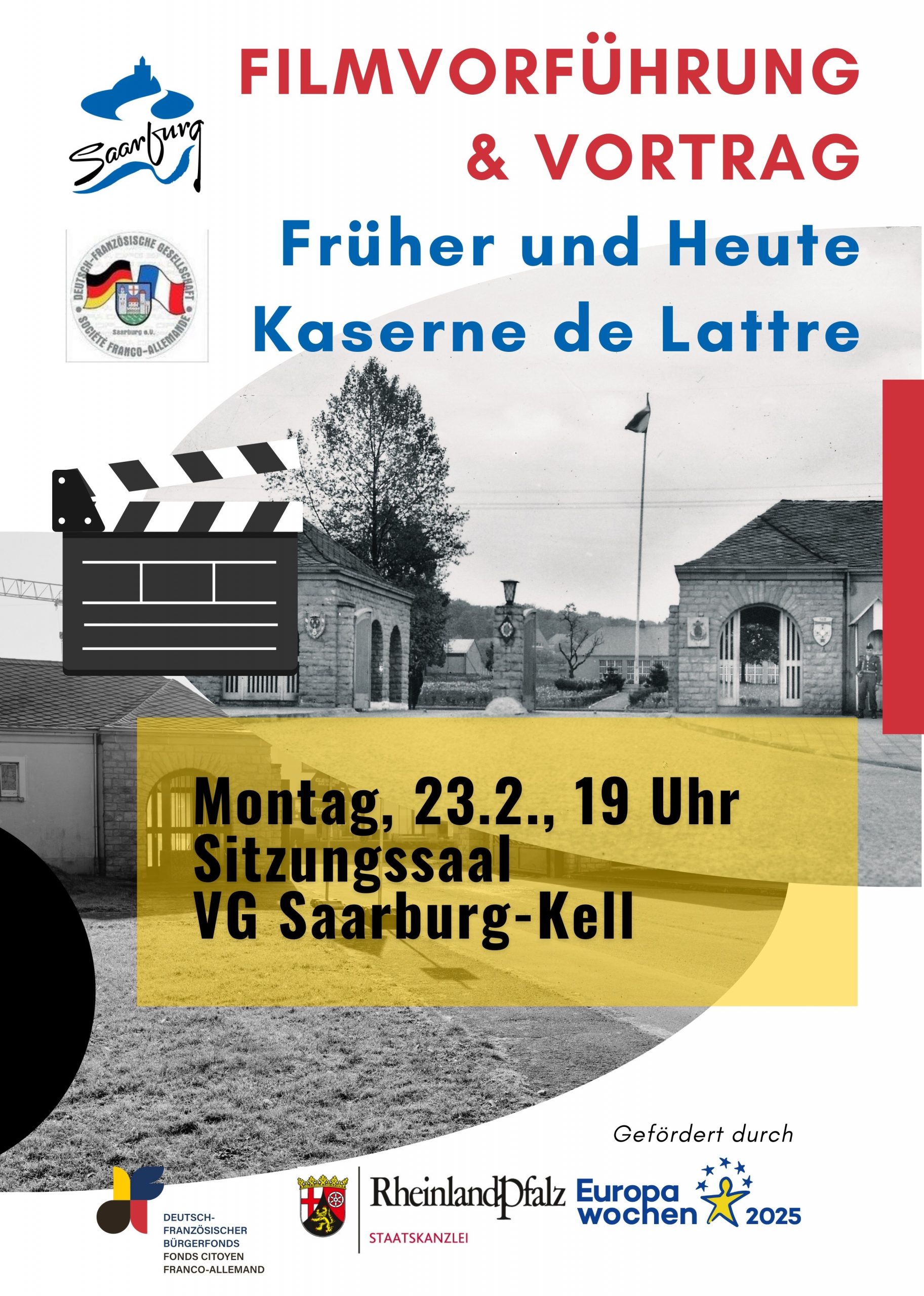 Poster Bild Kaserne früher heute