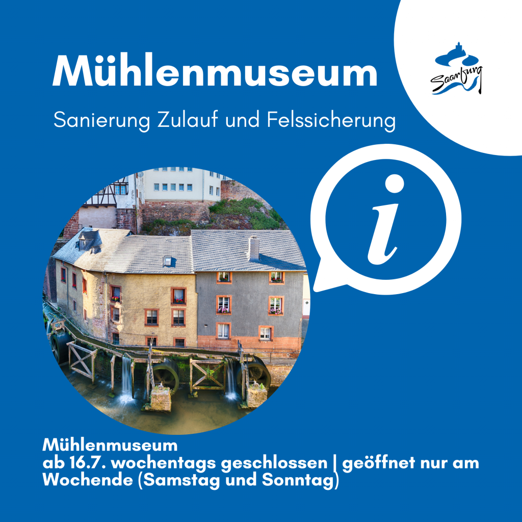 Mühlenmuseum große Info zu den Sanierungsarbeiten