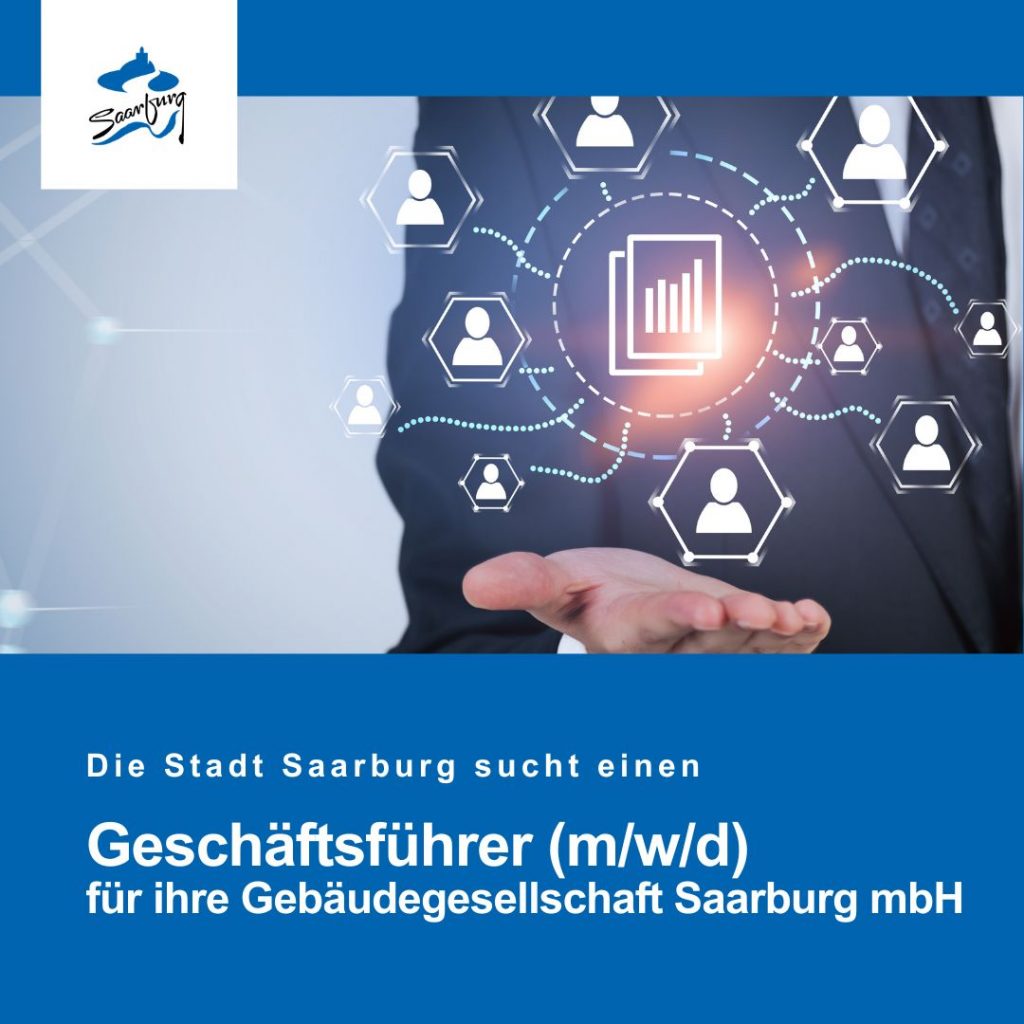 Stellenausschreibung Geschäftsführer GGS. Symbole Netzwerke