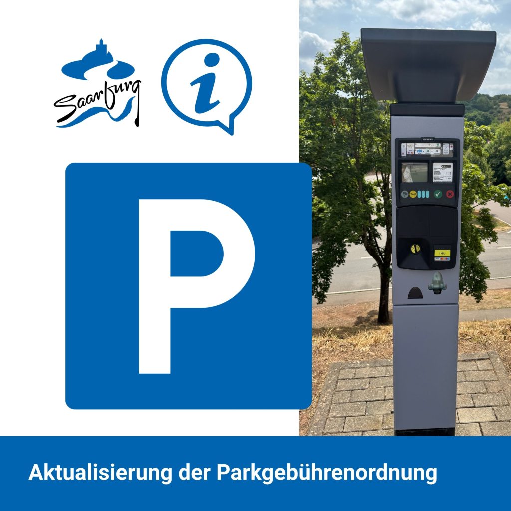 Bild zeigt einen Parkautomaten am Heckingplatz und ein großes P für Parken